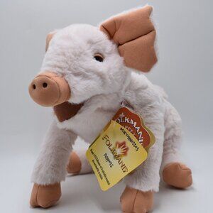 Folksmanis Plush Puppets Marionnettes Piglet Light Pink Stuffed Animal with Tags
